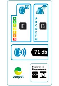 Esta imagem se refere ao selo do inmetro do pneu